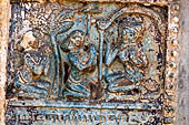 Old Bagan Myanmar. The Mingala Zedi. Well-preserved glazed Jataka plaques. 